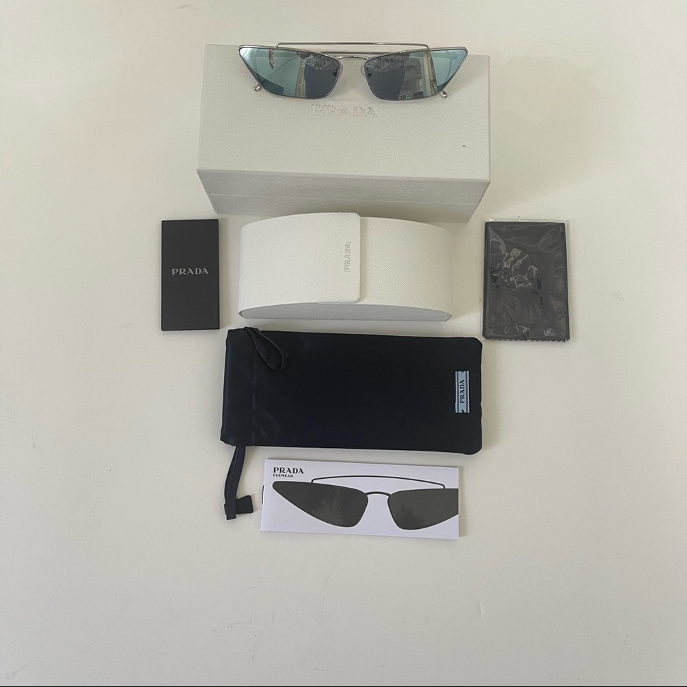 Prada 67mm Cat Eye Sunglasses New W/ Case, Cleaning Cloth, pouch, Box & Handout